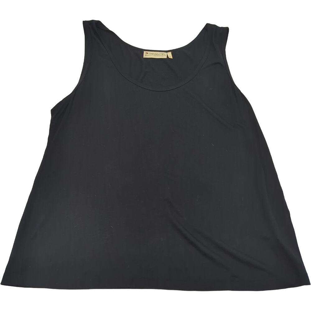 Impulse California L Black Short Sleeve Top Rayon Spandex